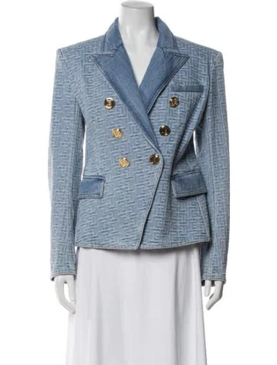 Pre-owned Balmain Blazer In Blue