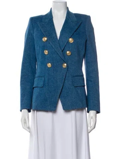 Pre-owned Balmain Blazer In Blue