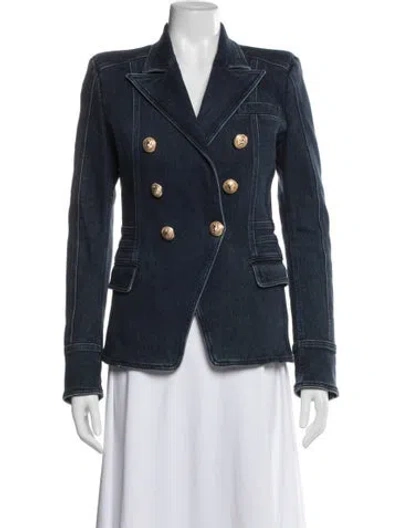 Pre-owned Balmain Blazer In Blue