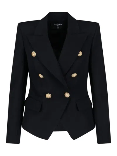 Balmain Blazer Doppiopetto In Black