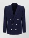 Balmain Blazer Double-breasted Silver Buttons In Blue
