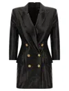 Balmain Tailored Double-breasted Blazer Style Dress In Black