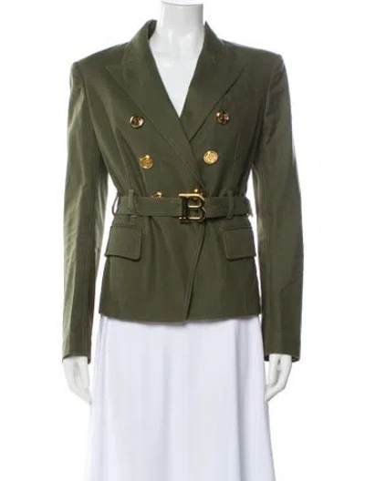 Pre-owned Balmain Blazer In Green
