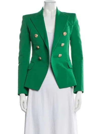 Pre-owned Balmain Blazer In Green