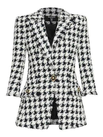 BALMAIN BLAZER IN HOUNDSTOOTH TWEED
