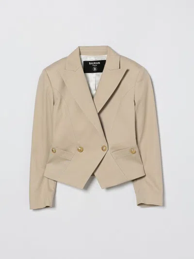 Balmain Blazer  Kids Color Beige In Neutral