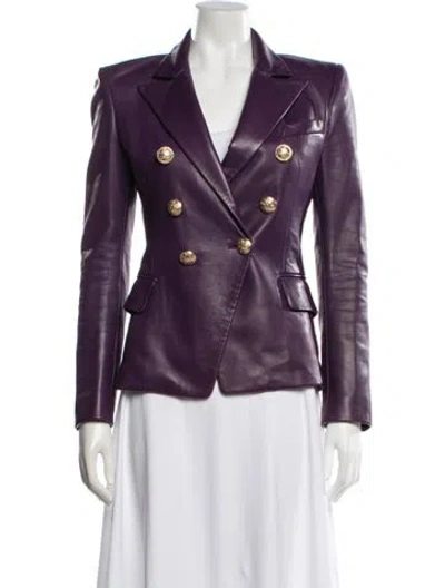 Pre-owned Balmain Blazer In Purple