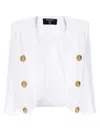 Balmain Double-breasted Spencer Jacket Gold Buttons In White