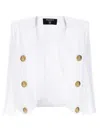 Balmain Double-breasted Spencer Jacket Gold Buttons In White