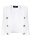 Balmain Double-breasted Spencer Jacket Gold Buttons In White