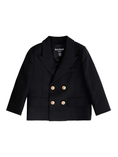 Balmain Kids' Blazer With Logo In Black