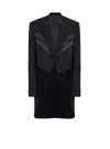 Balmain Blazer With Satin Tailcoat In Black