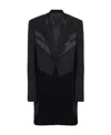 Balmain Blazer With Satin Tailcoat In Black