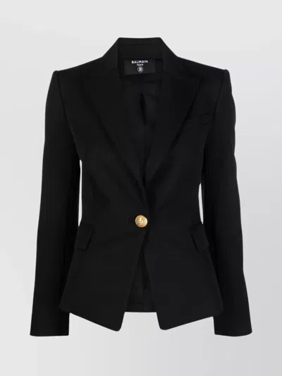 Balmain Blazer Wool Gold-tone Buttons In Black