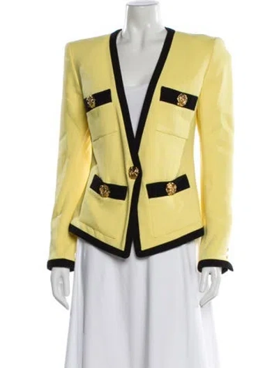 Pre-owned Balmain Blazer In Yellow