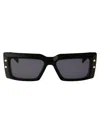Balmain Imperial Rectangular Chain Sunglasses In Black