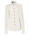 Balmain Blouse With Lace Pussy-bow And Sleeves In White