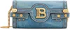 Balmain Blue B-buzz Pouch 23 Bag In 6ff Bleu Jean