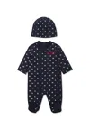 Balmain Blue Babygrow Set For Babykids With Logo In Blue