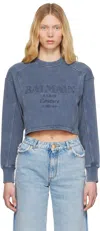 Balmain Couture Embroidered Sweatshirt In Sos Bleu