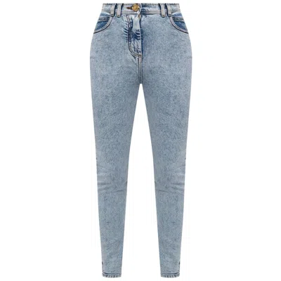 Balmain Blue Cotton Jeans & Pant