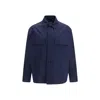 Balmain Blue Cotton Shell Jacket In Blue