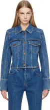 Balmain Dark Denim Jacket Bleu Jean Dark In Blue