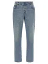 Balmain Stonewashed Cotton Denim Jeans In Blue