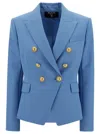 Balmain 6 Btn Grain De Poudre Jacket In Blu