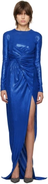 Balmain Womens Bleu Electrique Split-hem Slim-fit Stretch-woven Jersey Maxi Dress In 6ch Bleu Électrique