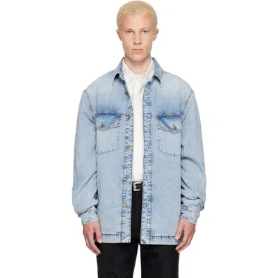 Balmain Blue Faded Denim Shirt