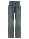 Balmain Monogram Denim Trousers All Over Pattern In Blue
