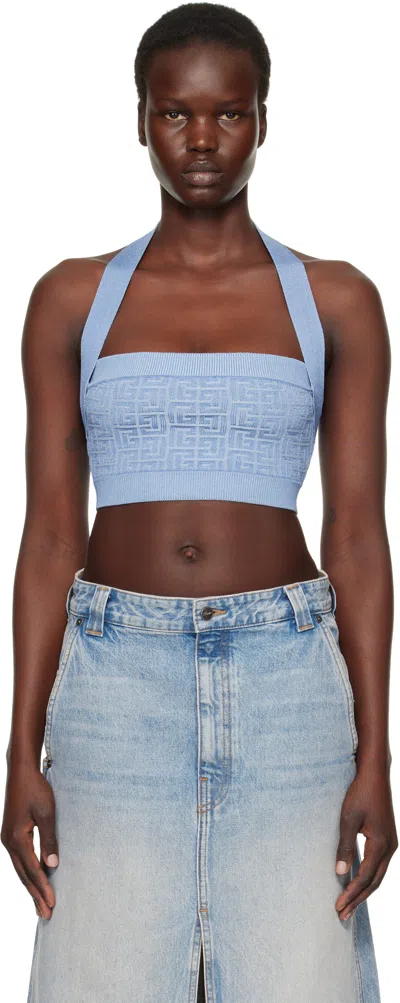 BALMAIN BLUE PB LABYRINTH MONOGRAM TOP