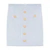 Balmain Light Blue Viscose Blend Miniskirt In Blue