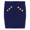 Balmain Blue Mini Skirt With Jewel Buttons