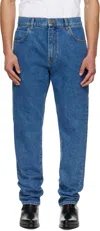 Balmain Blue Straight-cut Jeans In Blue