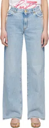 Balmain Straight Jeans In 6fc Bleu Jean Clair