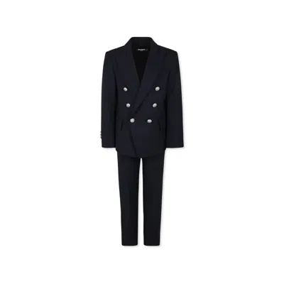 Balmain Kids' Blue Suit For Boy