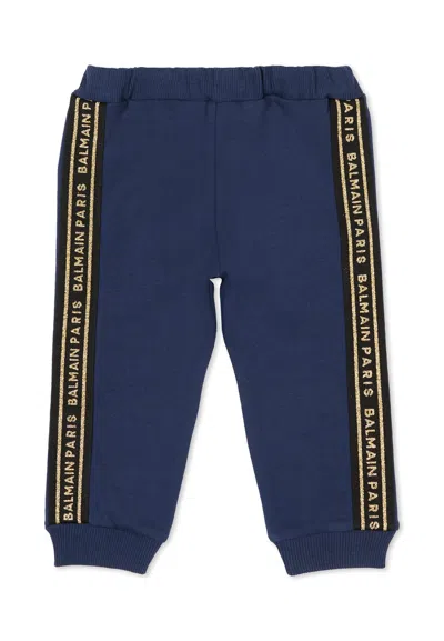 Balmain Blue Sweatpants For Babykids With Logo