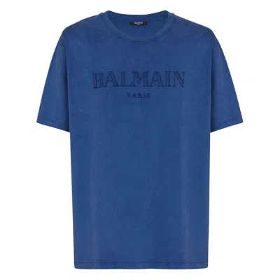 BALMAIN BALMAIN BLUE T-SHIRTS & VESTS - T-SHIRTS MEN