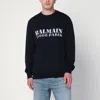 Balmain Blue Wool Sweater With Logo In Blue