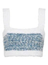 Balmain Tweed Bra In Denim