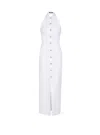 Balmain Bodycon Backless Poplin Dress In White