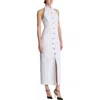 Balmain Bodycon Backless Poplin Dress In White