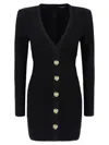 Balmain Short Dress In Black Viscose Blend In Black