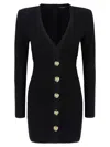 Balmain Short Dress In Black Viscose Blend In Black