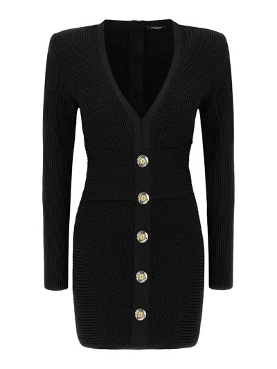 Balmain Bodycon Dress In Black