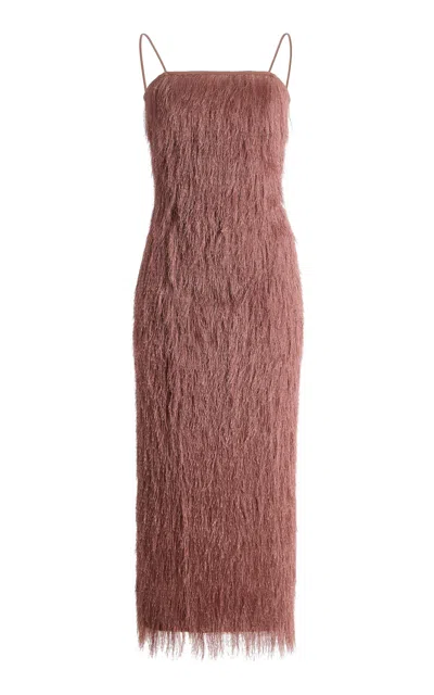 Balmain Bodycon Maxi Dress In Pink
