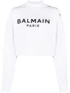 Balmain Women Logo Organic Cotton Cropped Sweatshirt