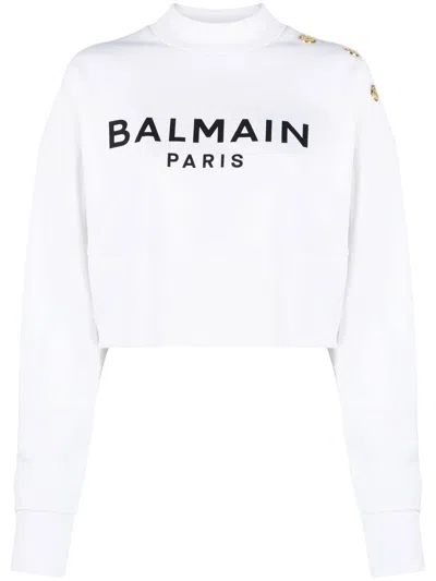 BALMAIN BALMAIN BOLD LOGO-PRINT BALMAIN SWEATSHIRT.
